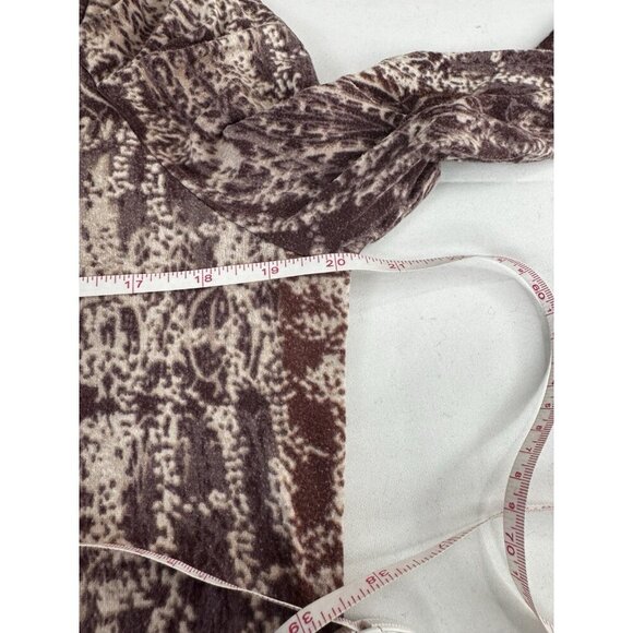 Womens L Snake Print Stretch Blouse Glam Mob Wife Animal Print Top Layers Fall - Picture 3 of 7